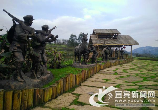 石菊古地景区-欢送红军.(申勇 摄）