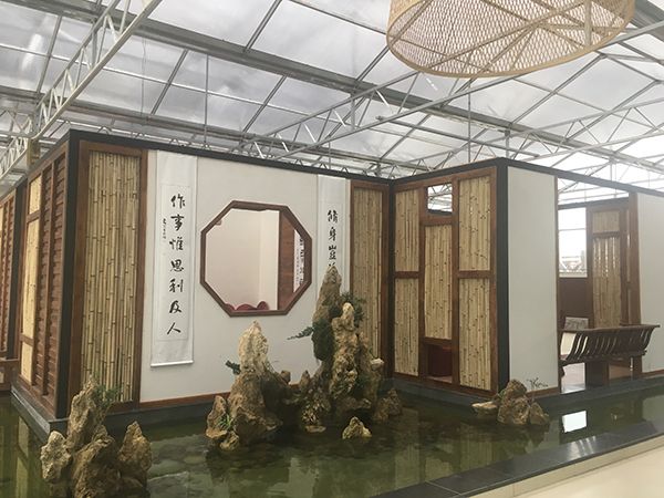 图片默认标题_fororder_生态餐厅内打造的竹元素雅间